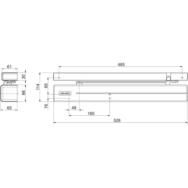 ASSA ABLOY Gleitschiene höhenverstellbar G150 Produktbild BIGSKZ L
