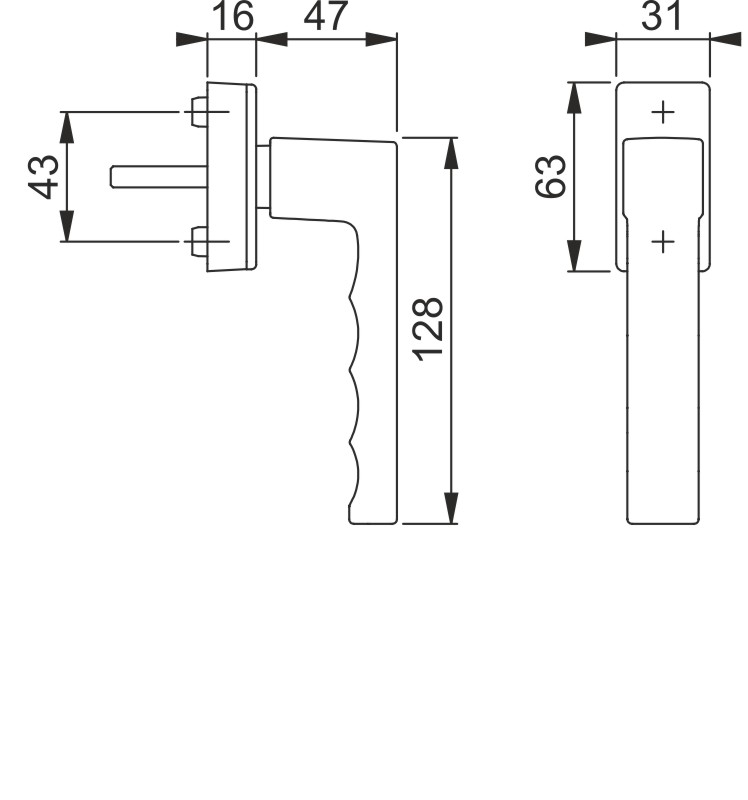 0737/UD9024 F9016 verkehrsweiß / N10A, mit Arretierung, weiß / 5 mm / 7 mm / 20-30 mm vorst. / HOPPE-Logo / 90° / M5x35 mm + M5x40 mm Produktbild BIGSKZ L