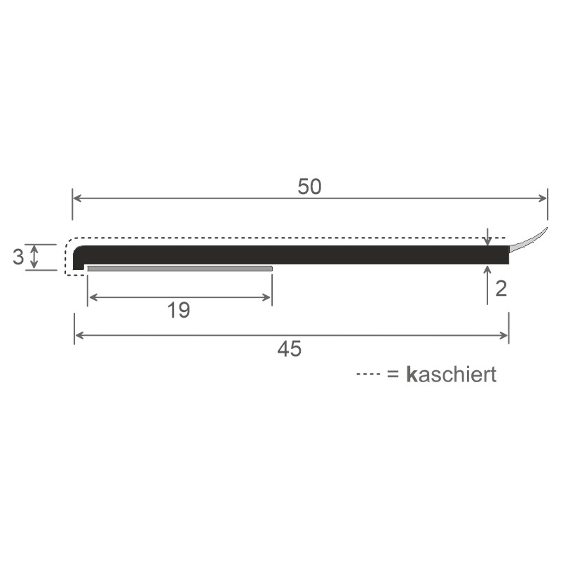 Flachprofil 50x3mm WL SK Lg. 6,00m foliert, WL Schwarz 70 0405-083 Signalgrau Glatt Produktbild BIGSKZ L