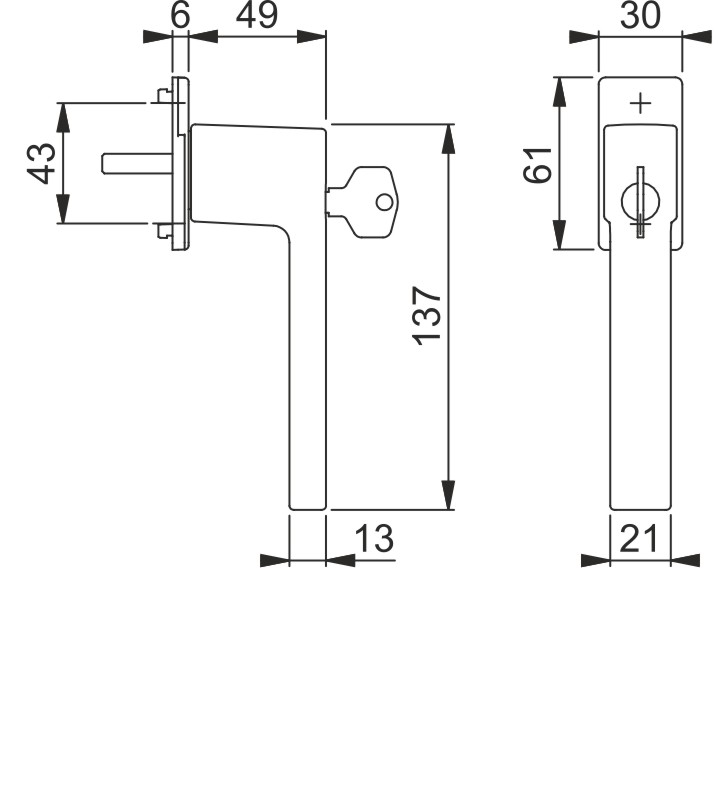 0769S/U959 100NM F9016 verkehrsweiß / N10A, mit Arretierung / 7 mm / 37 mm vorst. / Druckzyl. H001 / HOPPE-Logo / 90° / M5x40 mm mit kurzem Zapfen Produktbild BIGSKZ L