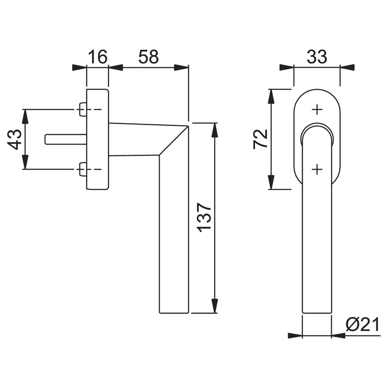 HOPPE Fenstergriff AMSTERDAM E0400/US956 - Secustik® inkl. Schrauben Produktbild BIGSKZ L