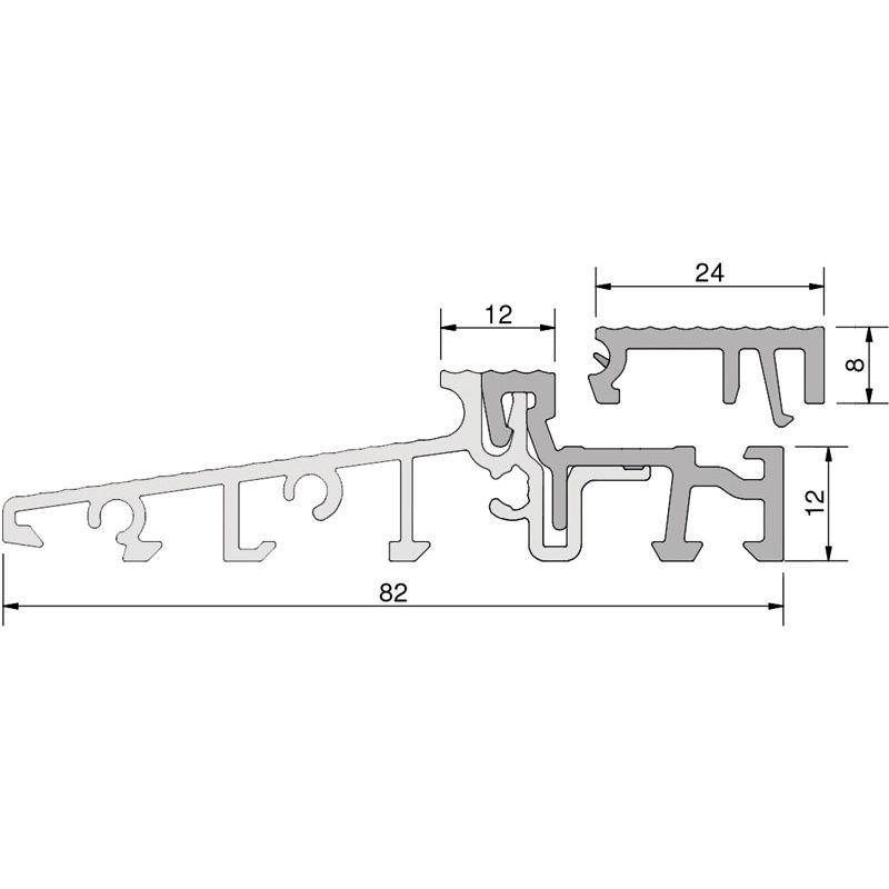 GKG Türschwelle 82 mm TS58212-24-FL mit loser Schließblechleiste 24 mm Produktbild BIGSKZ L