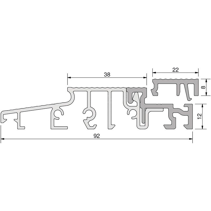 GKG Türschwelle 92 mm TS59212-FL mit loser Schließblechleiste 22 mm Produktbild BIGSKZ L