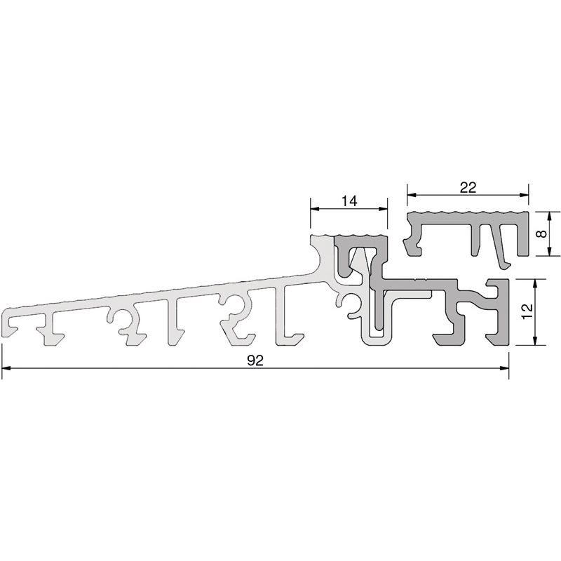 GKG Türschwelle 92 mm TS59222-FL mit loser Schließblechleiste 22 mm Produktbild BIGSKZ L