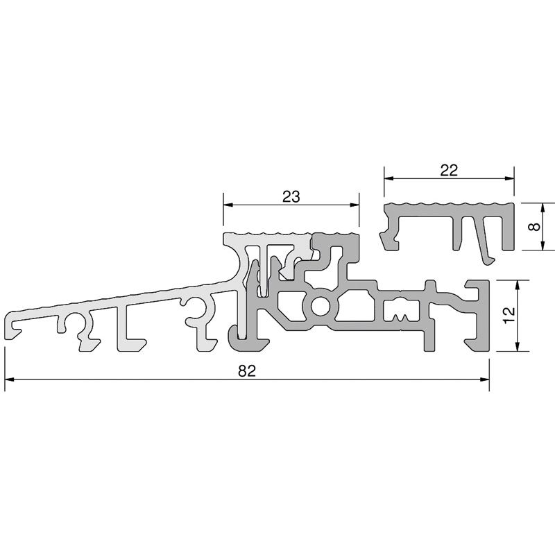GKG Türschwelle 82 mm TS88210-FL mit loser Schließblechleiste 22 mm Produktbild BIGSKZ L