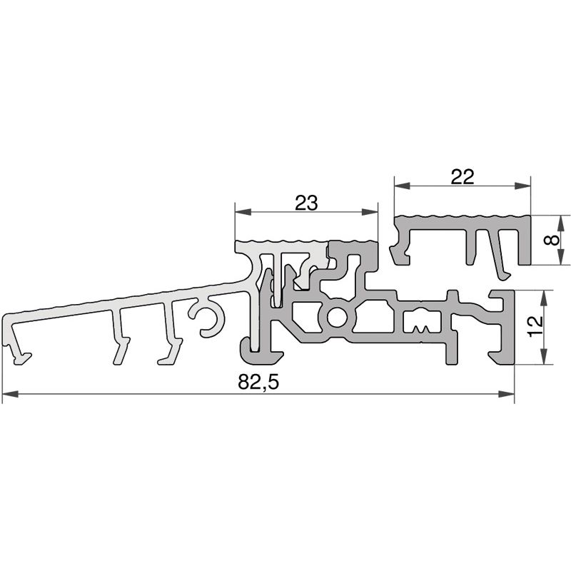 GKG Türschwelle 82,5 mm TS88310-FL mit loser Schließblechleiste 22 mm Produktbild BIGSKZ L