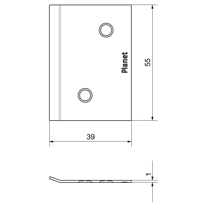 Planet Eckplattenset X3 Blech 39x55x1 mm Produktbild BIGSKZ L