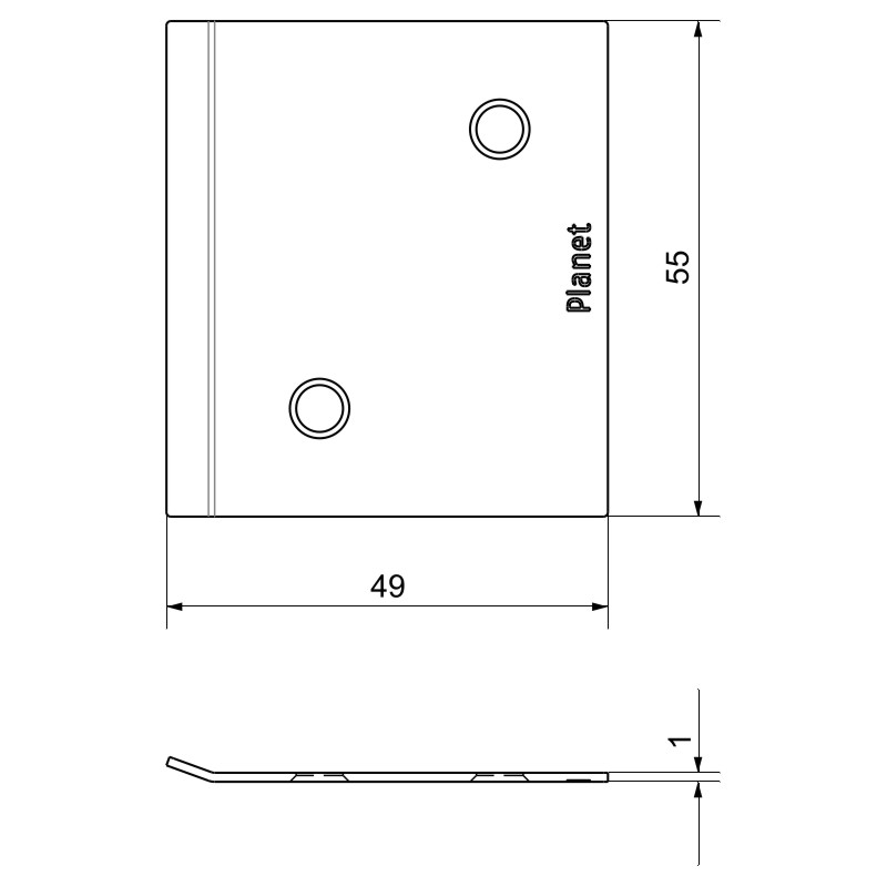Planet Eckplattenset X3 Blech 49x55x1 mm Produktbild BIGSKZ L