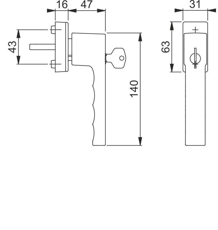 0737S/UD9024 F31-1 Alu Edelstahloptik matt / N10A, mit Arretierung, stahlgrau / 5 mm / 4W Schlüssel, Schließung 1130 / 7 mm / 20-30 mm vorst. / HOPPE- Produktbild BIGSKZ L