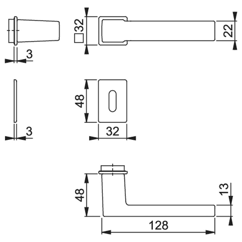 HOPPE Objektgarnitur AUSTIN *1769/668P/669PS-SK* Kat.3 Produktbild BIGSKZ L