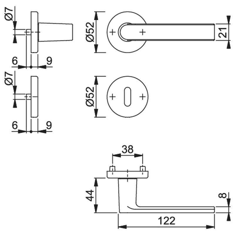 HOPPE Objektgarnitur LOS ANGELES *M1642/42KV/42KVS* Kat.3 Produktbild BIGSKZ L