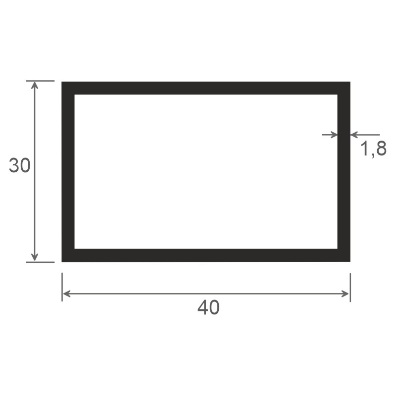 Rechteckrohr 40x30mm Lg. 6,00m Weiß, VE: 60m Produktbild BIGSKZ L