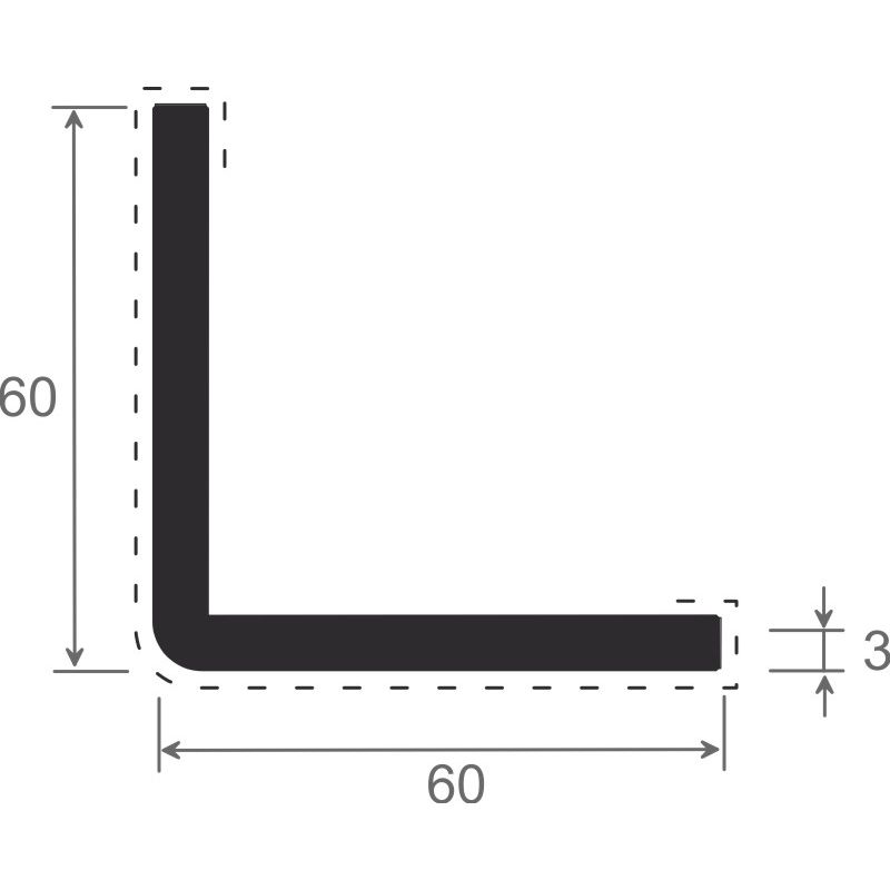Winkelprofil 60x60x3mm Lg. 6,00m Außen foliert 436 1014 Alux DB 703 Produktbild BIGSKZ L