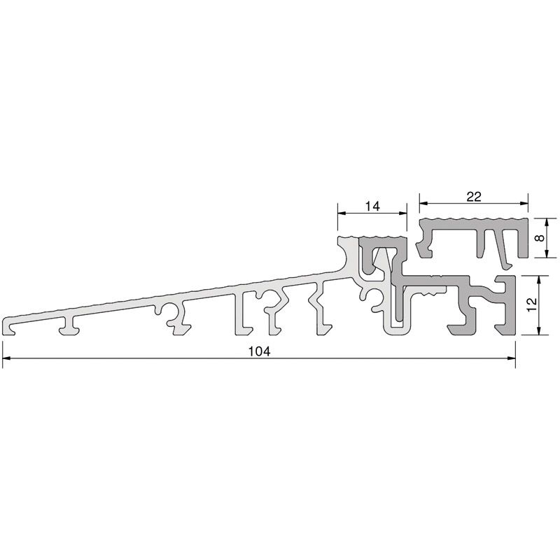 GKG Türschwelle 104 mm TS510412-FL mit loser Schließblechleiste 22 mm Produktbild BIGSKZ L