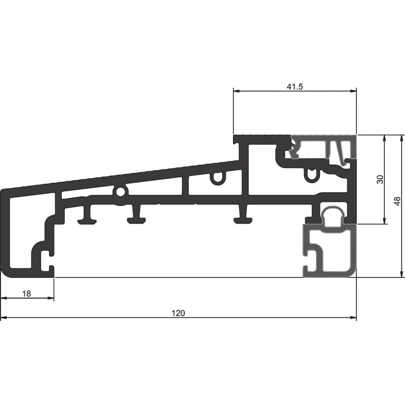 greenteQ Türschwelle TS14-48120-NL  Gealan 9000 4,85 m schwarz Produktbild BIGSKZ L