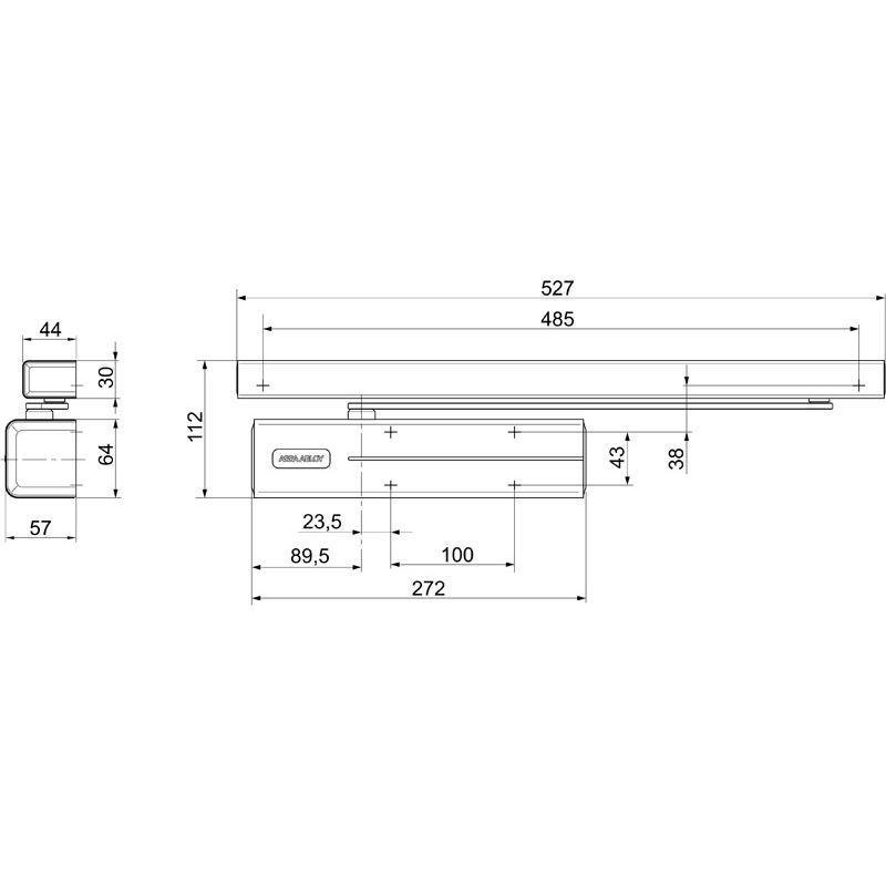 ASSA ABLOY Gleitschiene G-E mit elektromechanischer Feststellung Produktbild BIGSKZ L