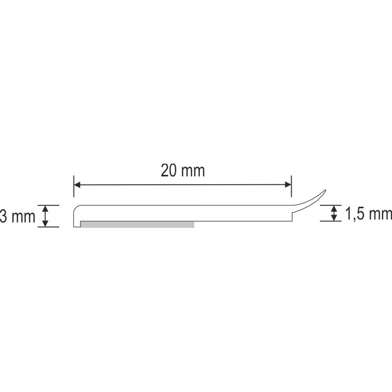 Flachprofil 20x3mm WL SK Lg. 6,00m Salamander Weiß, VE: 60m Produktbild BIGSKZ L