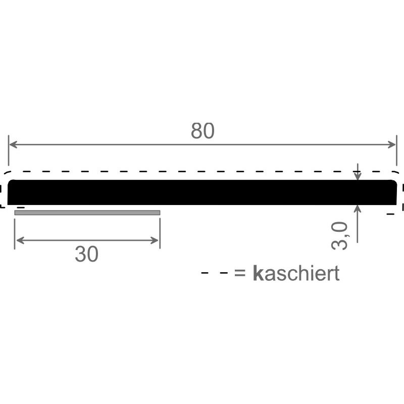 Flachprofil 80x3 mm SK Lg. 6,00 m foliert 206 5021-167 Sapeli Produktbild BIGSKZ L