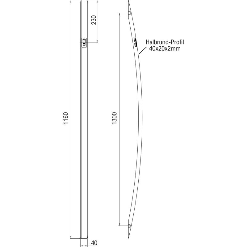 WERDING Türgriff SG-560 Arte gebogen Produktbild BIGSKZ L
