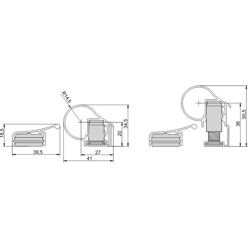 ATHMER Schutzprofil BA-28+ für flächenbündige Aluminiumtüren Produktbild BIGSKZ L
