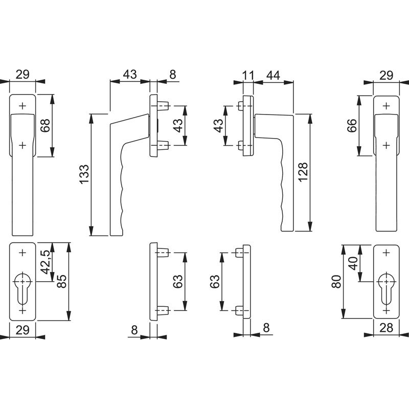 HOPPE Balkon-/Fenstertür-Garnitur TOULON 0737FA/51N/U34/0737/51NS/51PNS Produktbild BIGSKZ L