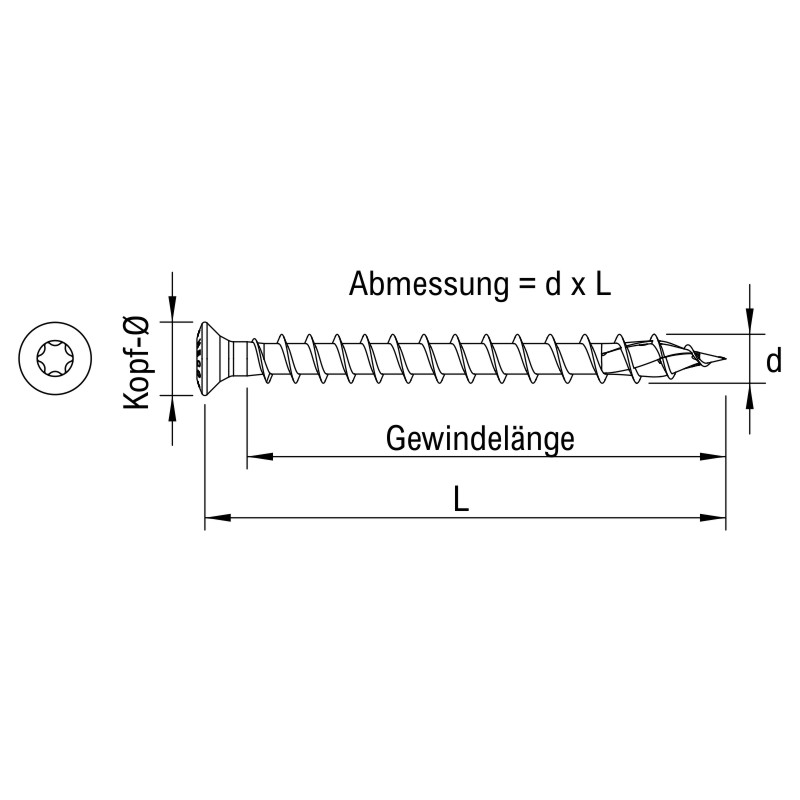 HECO-TOPIX-plus Fassadenschraube, Vollgewinde, Linsensenkkopf, HD, Edelstahl Produktbild BIGSKZ L