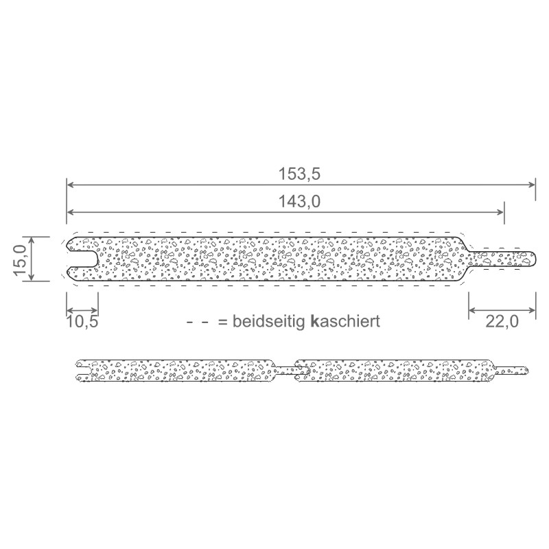 Nut- u. Federprofil 143x15mm Lg. 6,00m zweiseitig foliert, PVC-Hartschaum 70 1605-167 Anthrazitgrau Produktbild BIGSKZ L