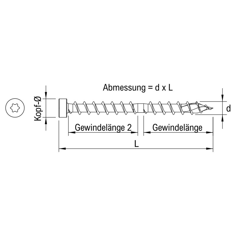 HECO-TOPIX-plus CombiConnect Holzbauschraube, Doppelgewinde, Zylinderkopf, TX, verzinkt blau Produktbild BIGSKZ L