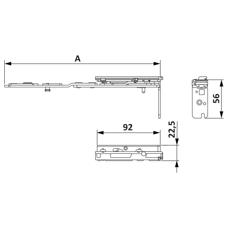 1769/2222ZA/2210 Garnitur (beids. Lochteile für HOPPE-Schnellstift) / ES1 / F9714M schwarz matt / Profilzylinder 92 mm / 10 mm / Vierkantstift / 67-72 Produktbild BIGSKZ L