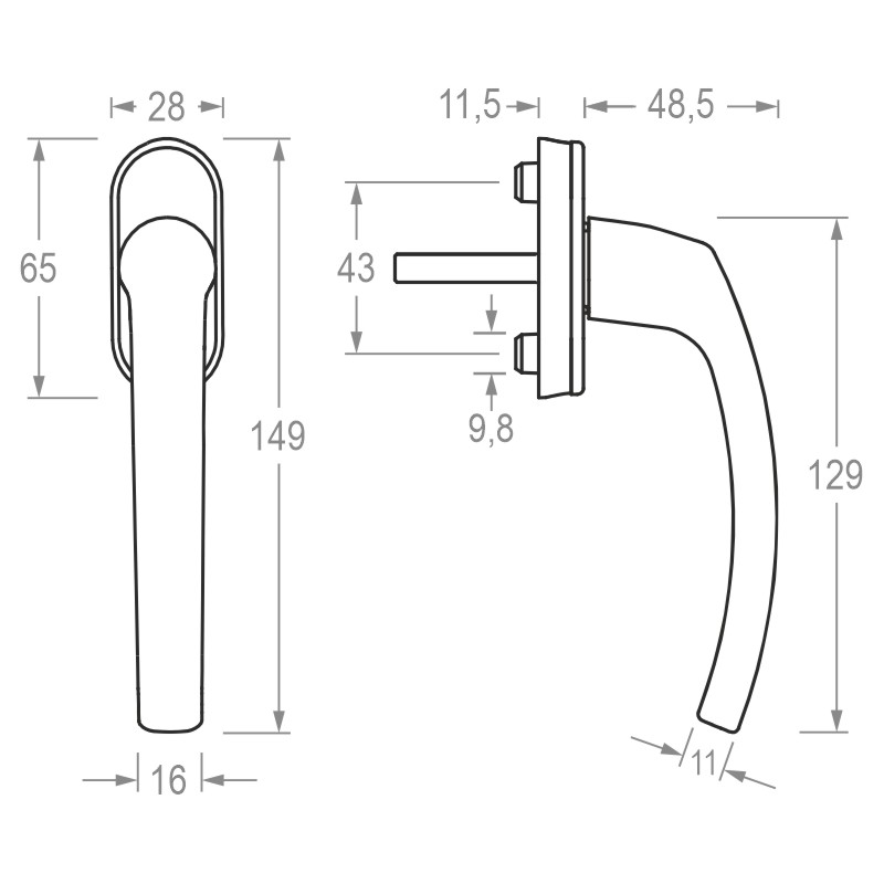 greenteQ Fenstergriff FG31.AL - inkl. Schrauben Produktbild BIGSKZ L