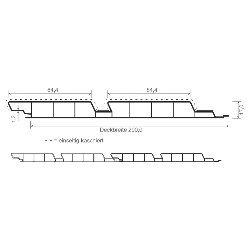 Nut- u. Federprofil 200x17 mm Lg. 6,00 mfoliert, Rhombus70 1605-167 ANTHRAZITGRAU [57] Produktbild BIGSKZ L