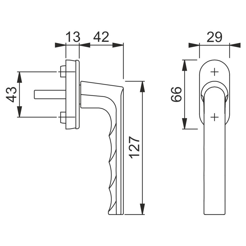 HOPPE Fenstergriff HAMBURG 0700L/U26 VarioFit® - inkl. Schrauben Produktbild BIGSKZ L