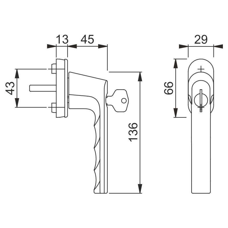 HOPPE Fenstergriff HAMBURG 0700LS/U26 100 NM VarioFit® - inkl. Schrauben Produktbild BIGSKZ L