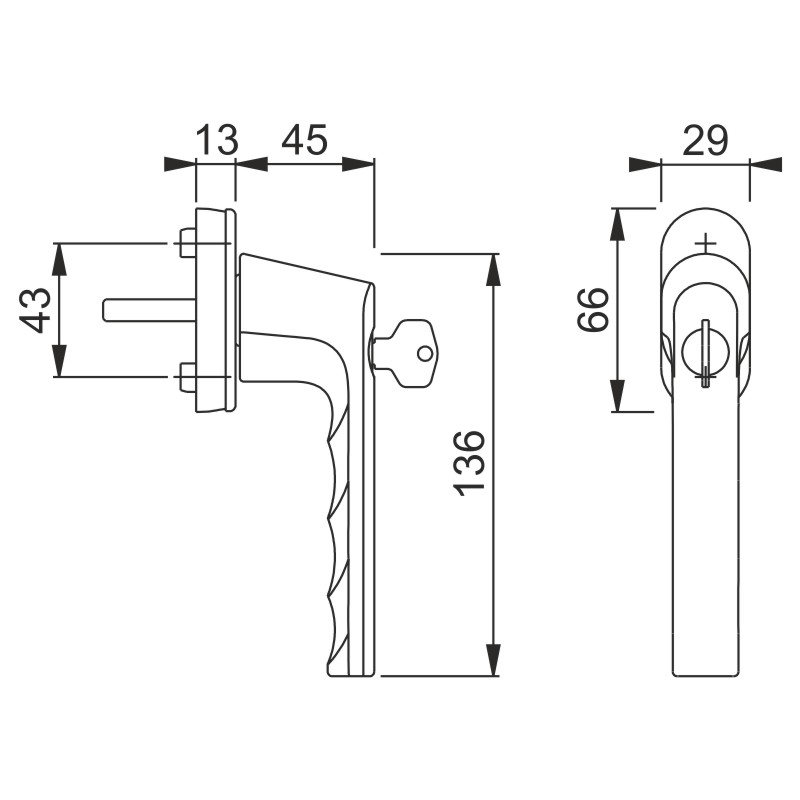 HOPPE Fenstergriff HAMBURG 0700LS/U26 TBT1 VarioFit® - inkl. Schrauben Produktbild BIGSKZ L