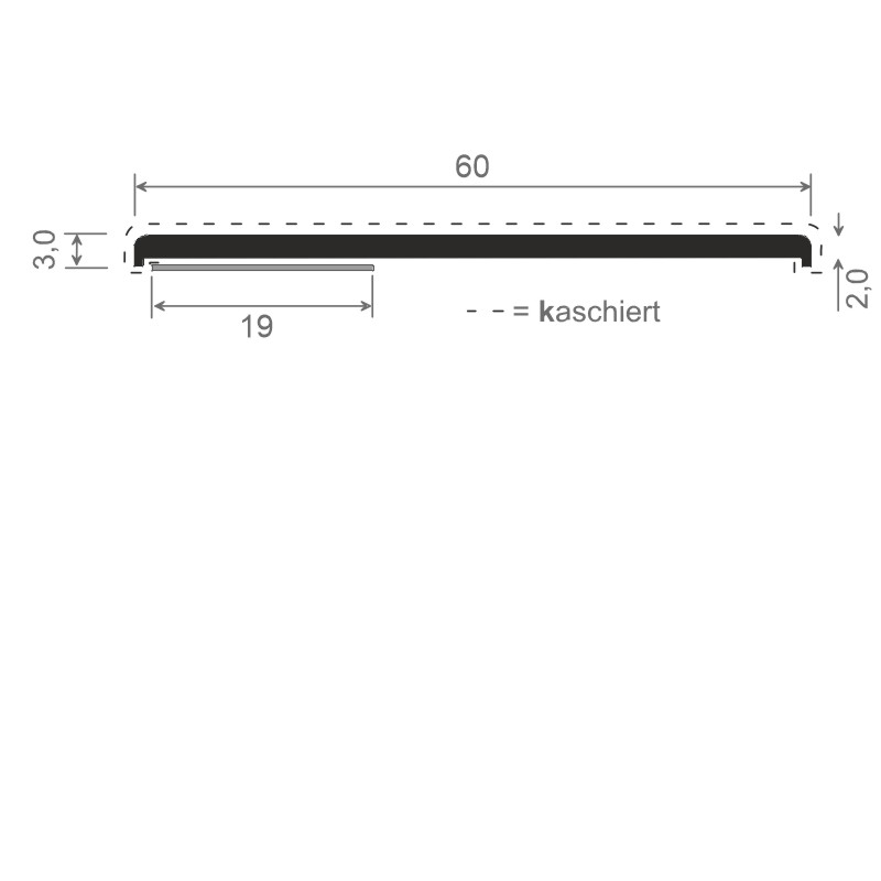 MENKE PVC-Flachprofil mit abgerundeten Ecken und Schaumklebeband Produktbild BIGSKZ L
