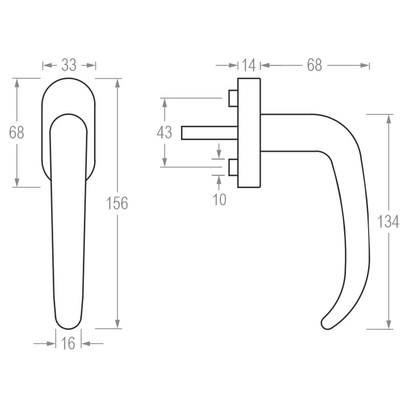 greenteQ Fenstergriff FG65L.ER.RAL9005 - inkl. Schrauben Produktbild BIGSKZ L