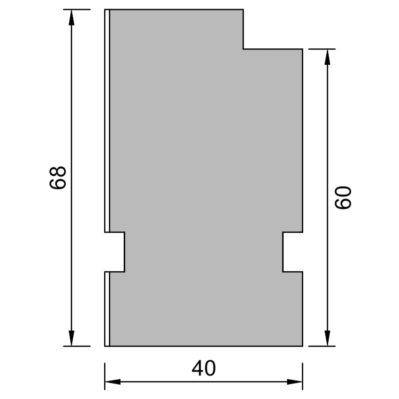 greenteQ  Fensterbankanschluss-Dämmprofil hochdämmend 0,95 Uwert, 2350 x 40 x 60/68 mm, einseitig 1 mm PVC weiß, passend für Rehau Euro-Design 70 AD Produktbild BIGSKZ L