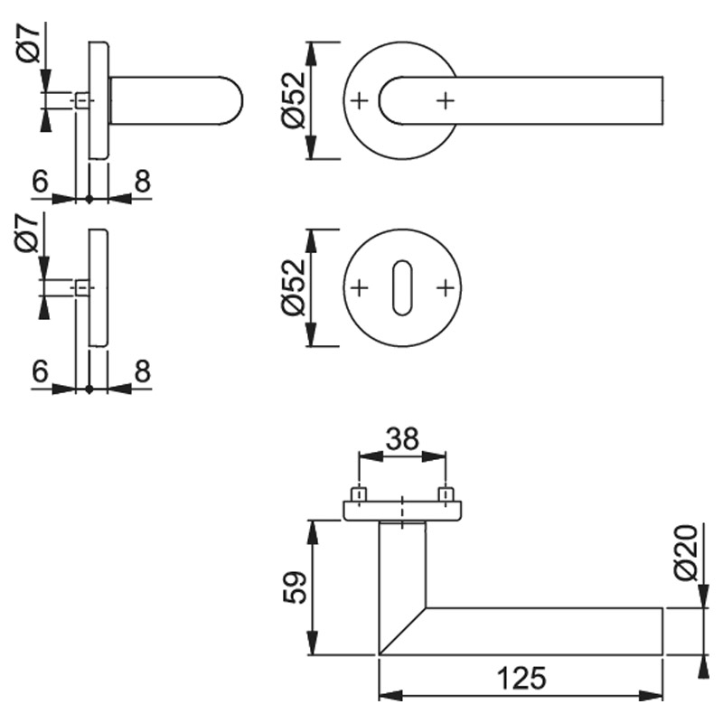 HOPPE Objektgarnitur AMSTERDAM *E1400Z/42KV/42KVS* Kat.3 Produktbild BIGSKZ L