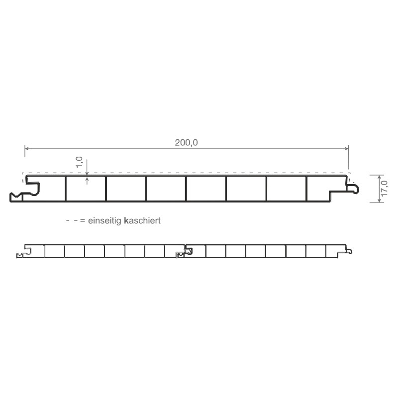 Nut- u. Federprofil 200x17 mm Lg. 6,00 mfoliert, gerade217 8007-167 NUSSBAUM [14] Produktbild BIGSKZ L