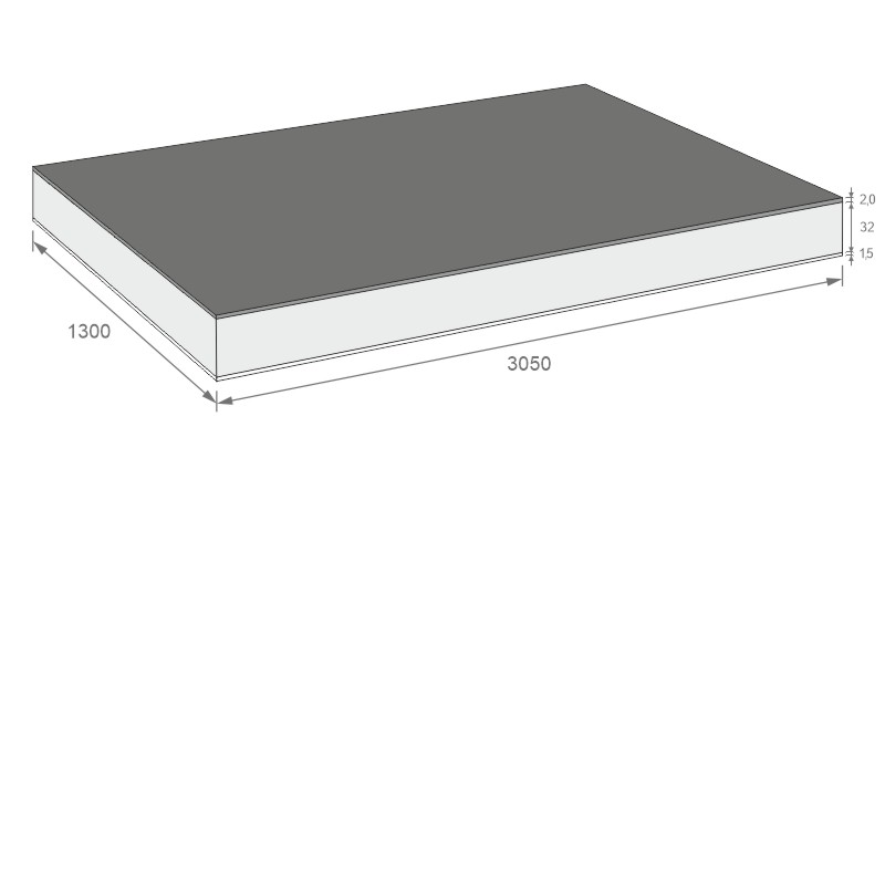 greenteQ Sandwichplatte HPL/HD/PVC einseitig HPL Renolit, XPS-Kern, Grautöne Produktbild BIGSKZ L