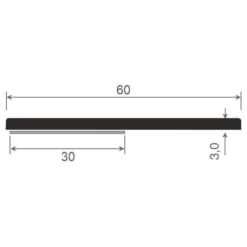 Flachprofil 60x3 mm SK Lg. 6,00 mWeiß, VE: 60 m Produktbild BIGSKZ L