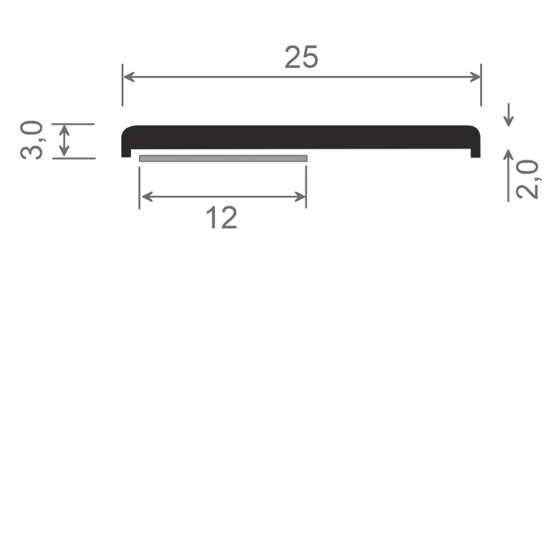 MENKE PVC-Flachprofil mit abgerundeten Ecken und Schaumklebeband Produktbild BIGSKZ L