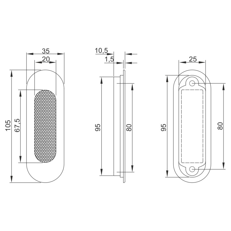 greenteQ Griffmuschel HSTG.FRS.ER verkehrsweiß beschichtet RAL9016, oval Produktbild BIGSKZ L