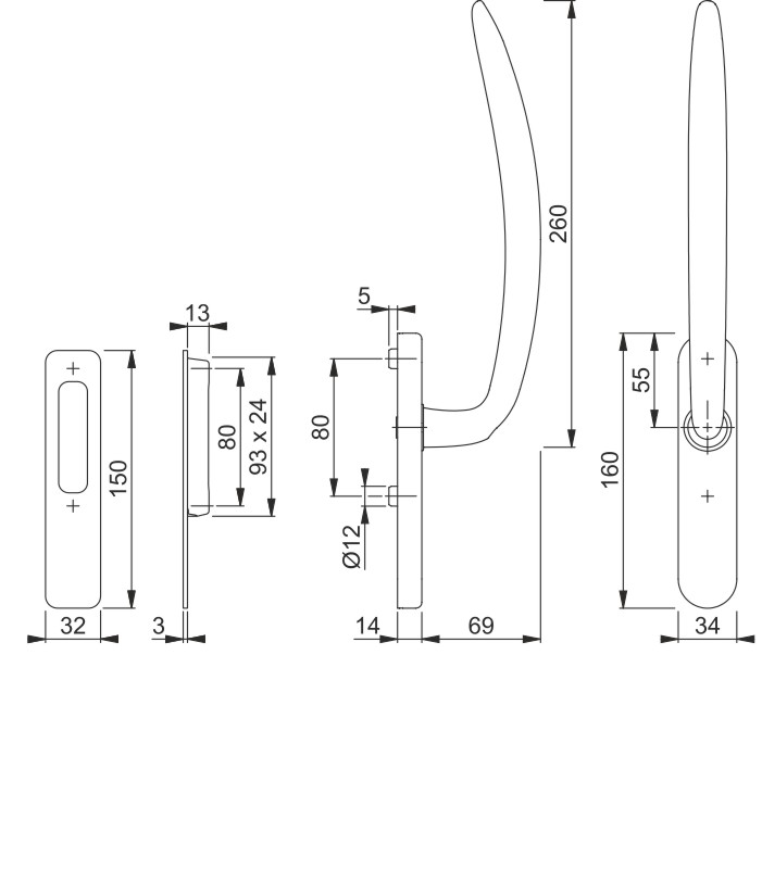 HOPPE Hebe-Schiebetür-Garnitur ATLANTA HS-M0530/431N-AS/423 - inkl. Schrauben Produktbild BIGSKZ L