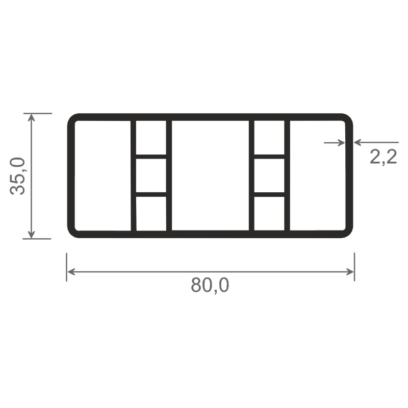 Hohlkammerprofil 80x35 mm Lg. 6,00 mWeiß, VE: 30 m Produktbild BIGSKZ L