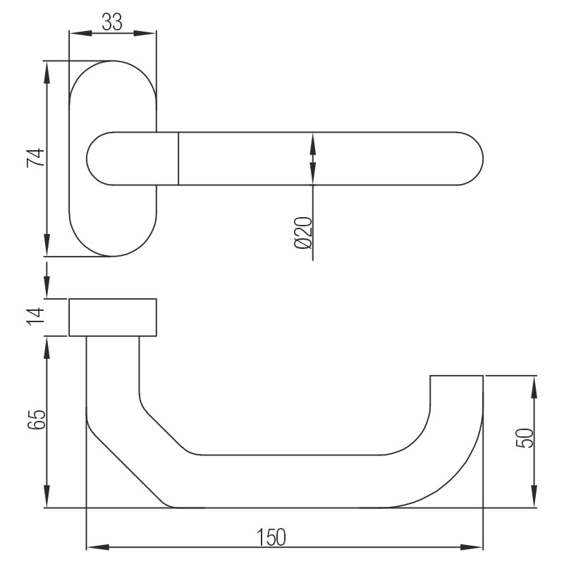 greenteQ Drückerlochteil auf ovaler Rosette DG60H.V.ER.ORS.LT Produktbild BIGSKZ L