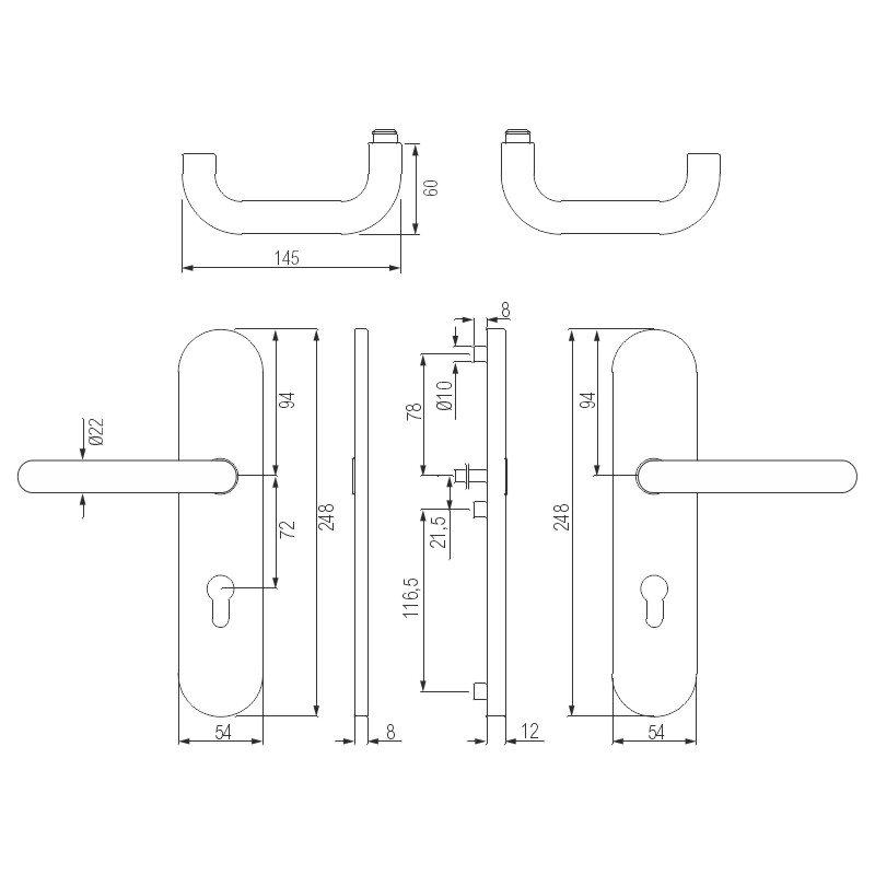 greenteQ Schutz-Drückergarnitur DG 60.S216.AL.NS.ES1 PZ 72 Produktbild BIGSKZ L