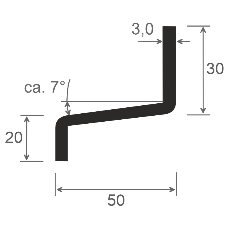 Z-Profil 20x50x30 mm Lg. 6,00 mWeiß, VE: 60 m Produktbild BIGSKZ L