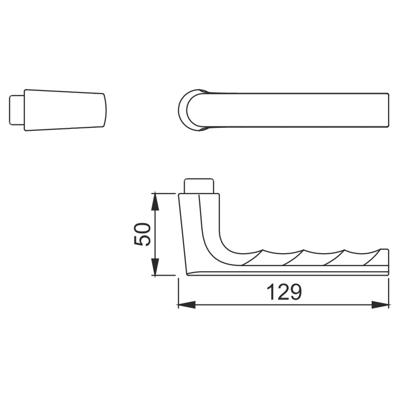 Hoppe Lochteil-Drücker Hamburg 1700, Alu F9 silberfarbig eloxiert, für Schnellstift Vierkantstift 8/8,5 mm ohne Schrauben Produktbild BIGSKZ L