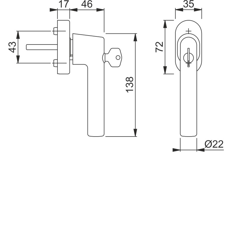 HOPPE Fenstergriff AMSTERDAM E0400S/UD9056  SecuForte® abschließbar - inkl. Schrauben Produktbild BIGSKZ L